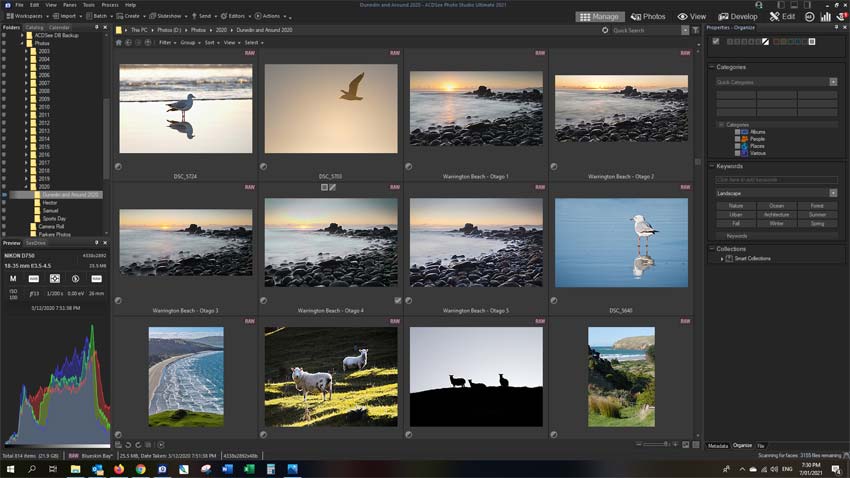 ACDSee Ultimate 2021 Review.  Organizing your photo collection with the manage tab