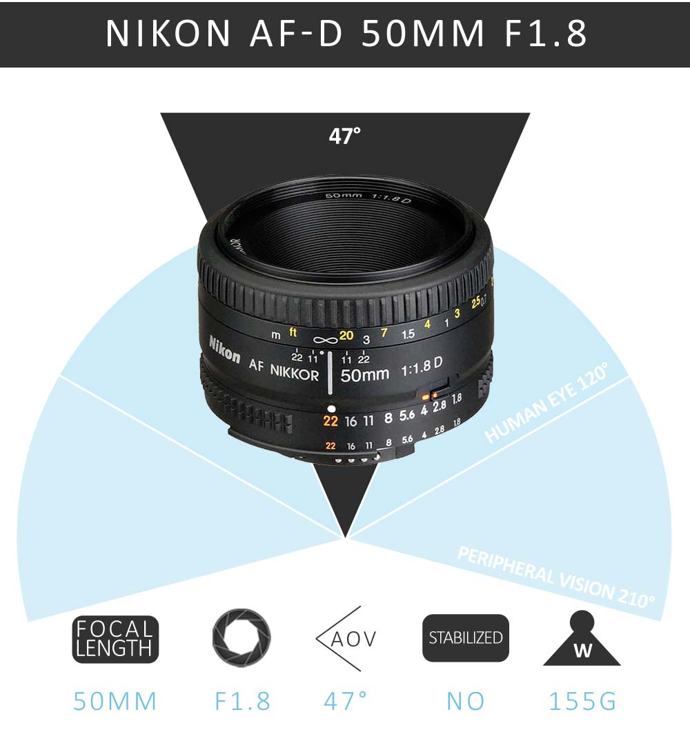 Nikon Nikkor AF-D 50mm F1.8 is the Best cheap 50mm lens for Nikon DSLR
