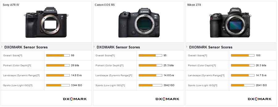Nikon Z7 mark 2 versus Canon R5 and Sony A7R4