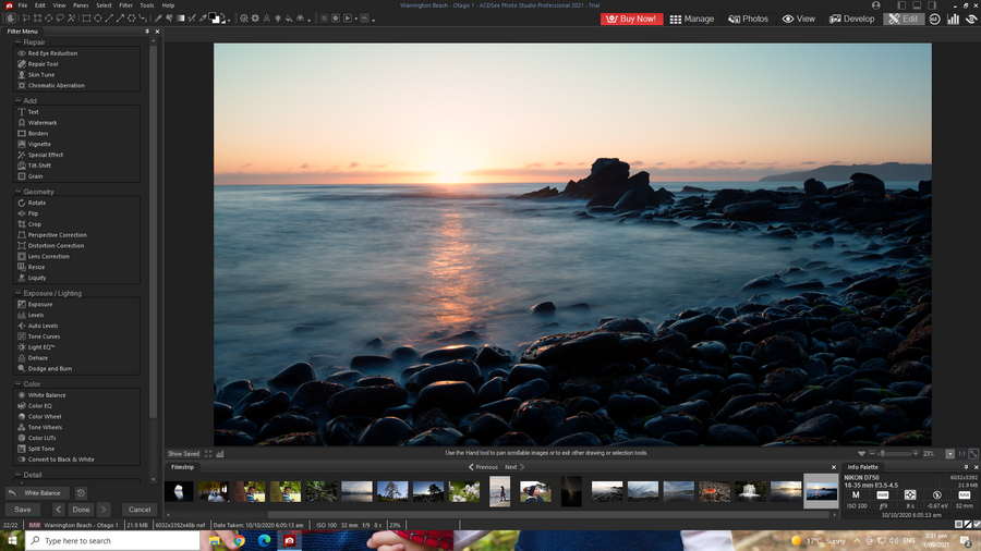 The edit tab in ACDSee Photo Studio Professional 2021