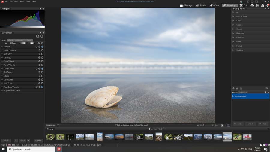 ACDSee Photo Studio Professional 2022 Review Develop Tab Screenshot