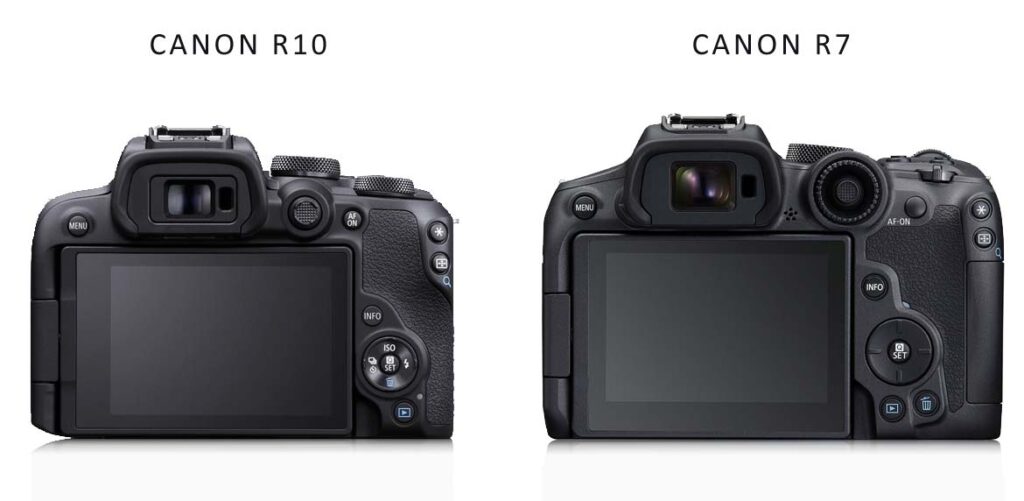 Canon R10 vs R7 Controls and Display