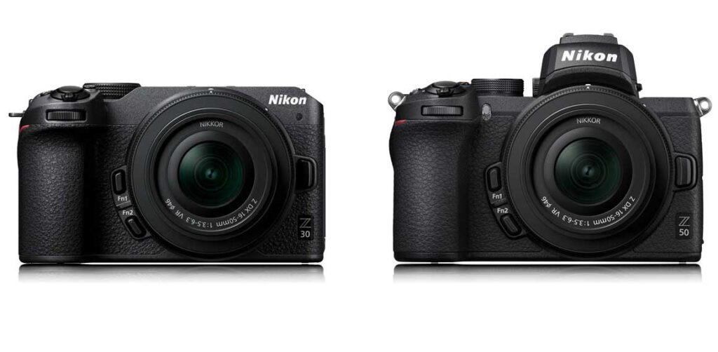 Nikon Z30 vs Z50 size comparison