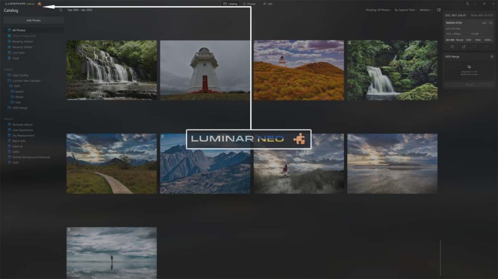 how to add extensions to Luminar Neo
