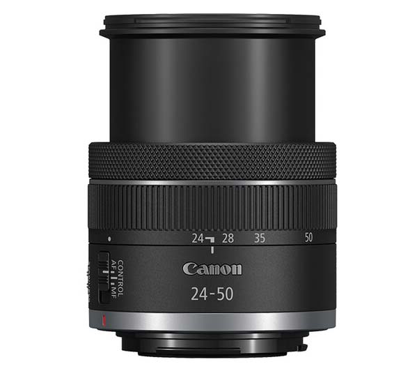 The Canon RF 24-50mm F4.5-6.3 extended to telephoto