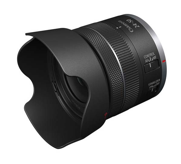 Canon RF 24-50mm F4.5-6.3 with lens hood