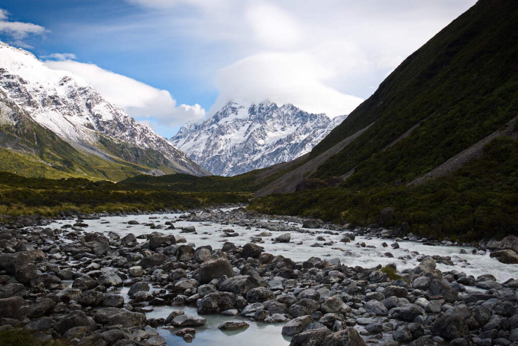 View of Mount Cook on the Hooker Valley Track