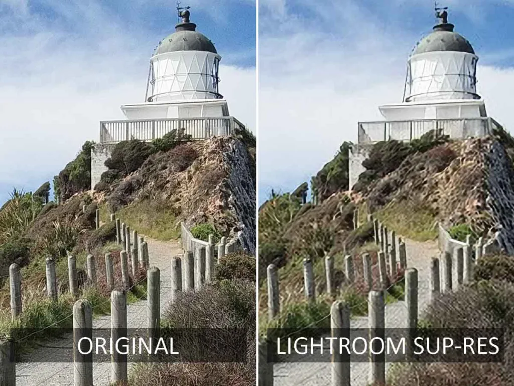 Before and After Upscale test with Lightroom Super Resolution