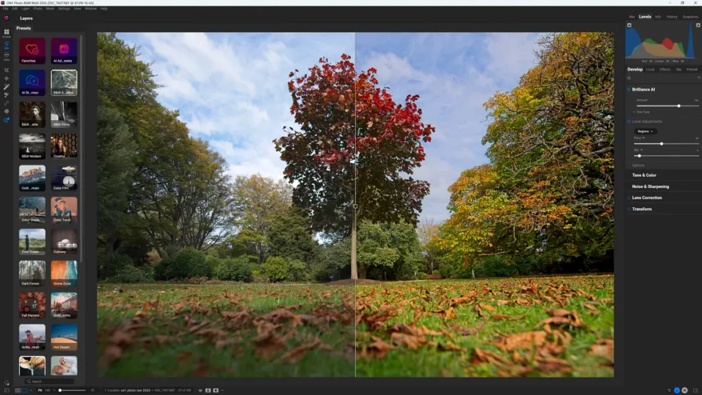Brilliance AI in ON1 Photo Raw 2026
